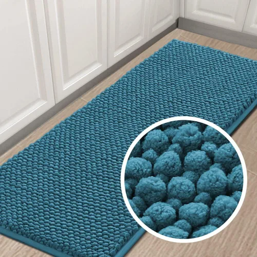 Miniatura 34 de Turquoize Alfombras de baño de felpilla antideslizante para baño, 17 x 24 pulgadas, extra suaves y absorbentes, lavables a máquina, perfectas