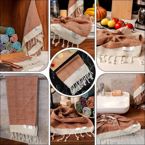 Miniatura 4 de EPHESUS TOWELS Toallas de Mano - Juego de 2 18" x 30" - Toalla de Mano Turca Decorativa para Baño, Cocina, Invitados, Cara, Cabello, Té, Paño
