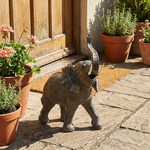 Miniatura 6 de Seraphic Estatua de Elefante Africano Grande de 13", Regalos para Mujeres, Escultura de Decoración de Elefante Grande con Trompa Levantada