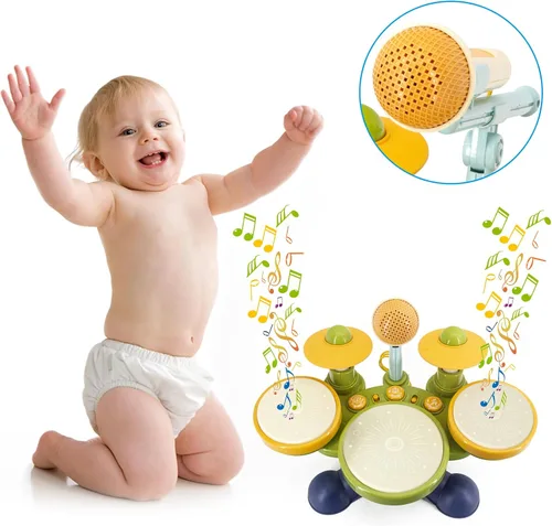Miniatura 5 de Juego de batería para niños de 4 años en adelante, instrumentos musicales, juguetes para niños de 4 a 5 años, regalos de cumpleaños