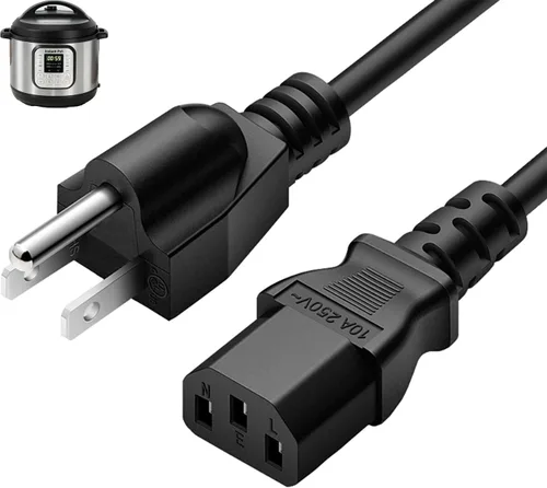 Cable de alimentación de CA de 3 clavijas para olla a presión eléctrica instantánea, olla rápida de energía, olla arrocera, cocina inteligente,