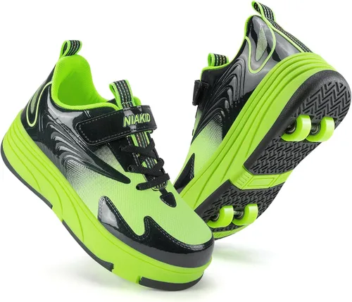 Miniatura 11 de Zapatos de Patines con Ruedas para Niños y Niñas Deporte al Aire Libre Moda Desmontables con 4 Ruedas Zapatillas con Ruedas Adecuados