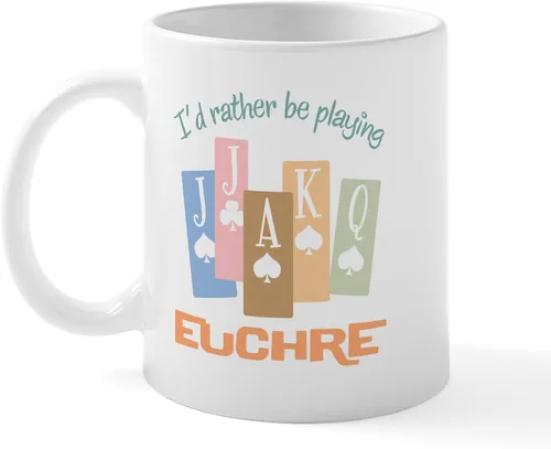 Miniatura 59 de CafePress Euchre Champ Mugs Taza de café de cerámica de 11 oz (11.0 fl oz)