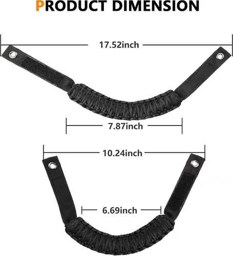 Miniatura 9 de Asas de agarre de barra antivuelco para Ford Bronco 2021 2022 2023 2024 2025 2 accesorios de 2 puertas y 4 puertas, mango de agarre de paracaídas