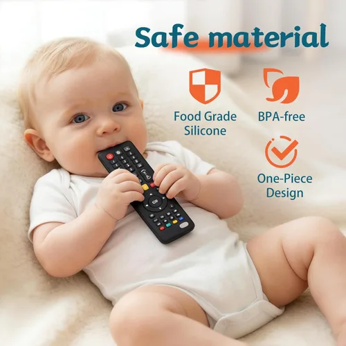 Miniatura 2 de Juguetes de dentición para bebés, juguetes mordedores de silicona de grado alimenticio, juguetes masticables para bebés de 3 a 24 meses, control