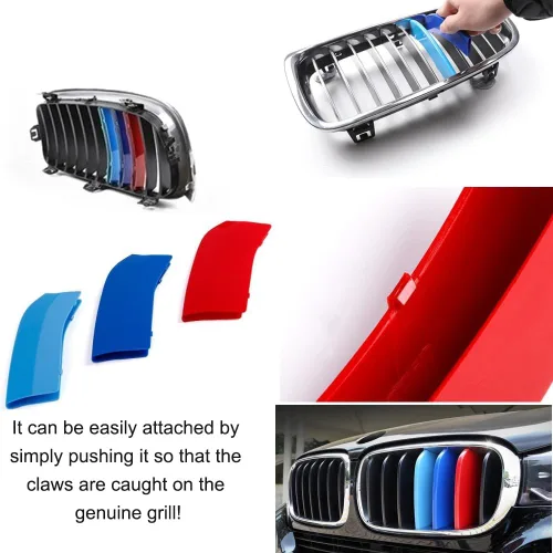 Miniatura 2 de Insertos de parrilla automotriz para BMW X5 F15 2014-2018 y X6 F16 2015-2019 7-Beam, (NO para serie Dual-Beam) Accesorios de parrilla delantera