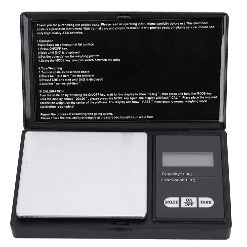 Miniatura 4 de Sanpyl Mini escala digital portátil LED, 35.27 oz/0.00 oz, negro y plata, joyería