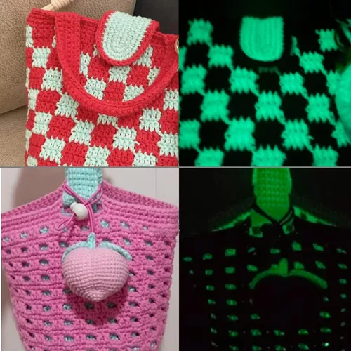 Miniatura 3 de 5 rollos de hilo que brillan en la oscuridad, 55 yardas de hilo de ganchillo luminoso para tejer, suministros de costura para tejer manualidades Gris