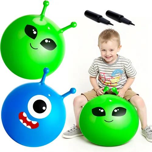 Miniatura 8 de ZOOJOY 6 pelotas saltarinas para niños de 3 a 8 años, pelota hinchable de 18 pulgadas de dinosaurio y unicornio con asas, juguetes saltarines