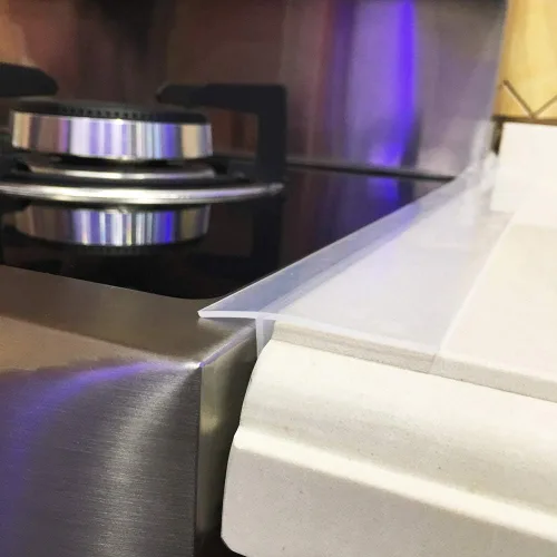Miniatura 11 de Fundas de silicona para huecos para encimera de cocina, resistentes al calor, no pegajosas, sellos de relleno entre encimera, estufa, horno, Blanco