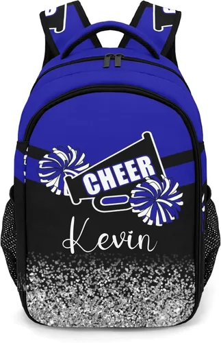 Miniatura 15 de XOZOTY Mochila de animadora púrpura claro personalizada con nombre para hombres y mujeres, bolso de hombro para computadora portátil, bolsa