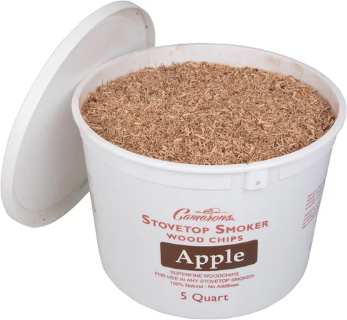 Miniatura 8 de Camerons Virutas de madera para barbacoa de manzana extrafina totalmente natural para ahumadores (5 cuartos de galón, 4.731 litros), virutas