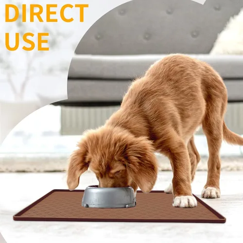 Miniatura 3 de Ptlom - Tapete para mascotas para perros y gatos, impermeable de silicona para cuencos de alimentación de mascotas para comida y agua, para perros