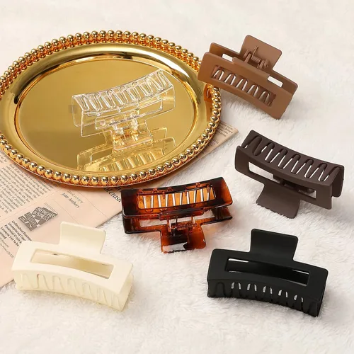 Miniatura 2 de Sisiaipu Pinzas para el Cabello, Pinzas Medianas de 3.5 Pulgadas, Paquete de 6 para Mujeres y Niñas - Accesorios para el Cabello Color Ámbar