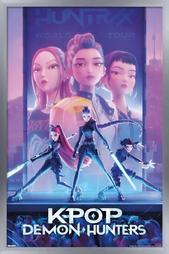 Miniatura 11 de Netflix KPop Demon Hunters (2025) - Póster de pared de una hoja, 22.4 pulgadas de largo x 14.7 pulgadas de ancho, versión enmarcada de madera