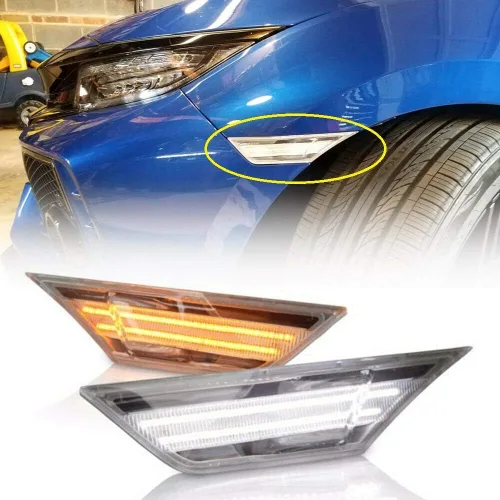 Miniatura 11 de 2 unids JDM llevó la luz de marcador lateral para Hon'da Civic Sedán/Coupe/Hatchback 2016 en adelante lente ahumada luces de señal de giro Lente
