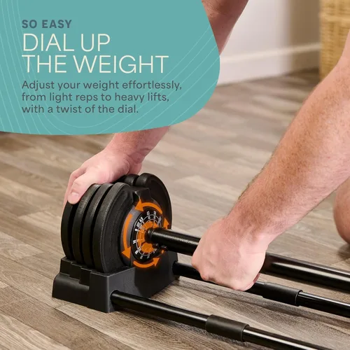 Miniatura 5 de Lifepro Adjustable Dumbbells Set – Quick Adjustment, Anti Slip Handle – Space Saving & Strength Training Weights for Home Gym Exercise & Fitness