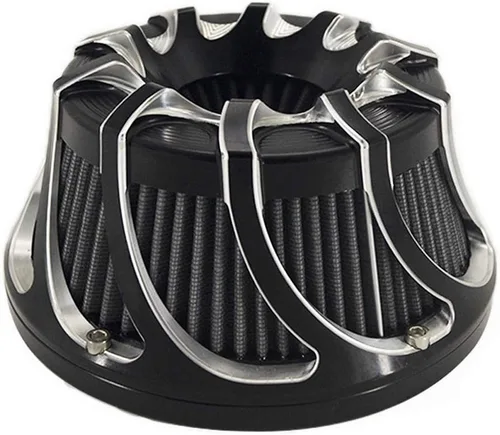 Miniatura 2 de Limpiador de motocicleta Harley Filtro de aire CNC corte admisión cromo negro kit para Sportster XL 883 XL 1200 2007-2018 (cromo y negro, ajuste - A)