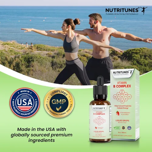 Miniatura 9 de Complejo Líquido de Vitamina B Fresa - 2 fl oz (2.0 fl oz) Features Liquid Drops, Strawberry Flavor, Methyl B12, Folate, and Easy-to-Use Formula