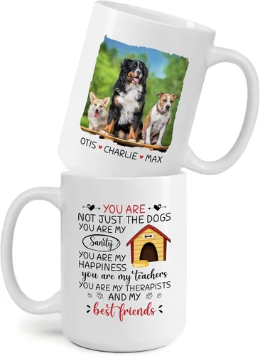 Miniatura 21 de Taza de café con imagen de perro y mamá, taza de café de 11 onzas y 15 onzas, taza de café personalizada para mamá de perro, tazas para dueños