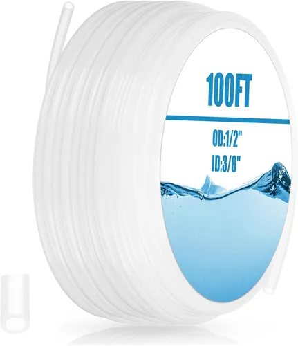 Nuanchu Tubo de polietileno de 100 pies para pared, manguera translúcida blanca de grado alimenticio para agua, bomba de bebidas, cerveza casera,