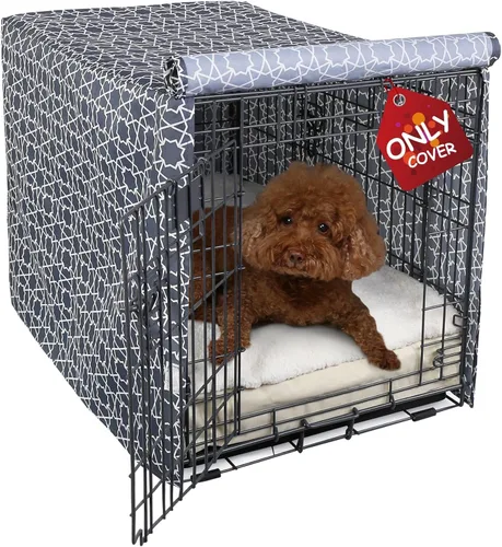 Miniatura 9 de Explore Land - Funda para jaula de perro de 36 pulgadas, de poliéster, resistente, ajuste universal para jaula de perro de alambre (gris)