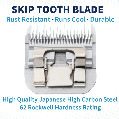 Cuchilla de 7 dientes anchos para corte de mascotas, longitud de corte 1/8" - 3.2mm, acero de carbono japonés, cuchilla de 7 dientes para corte de