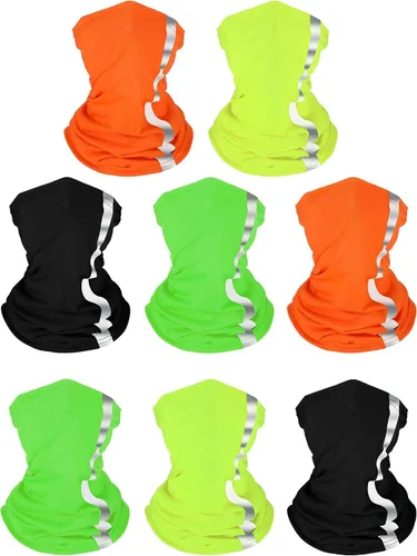 Miniatura 17 de SATINIOR 8 polainas para el cuello, reflectante, refrescante, protección UV, bandana de neón, máscara facial transpirable para hombres y mujeres