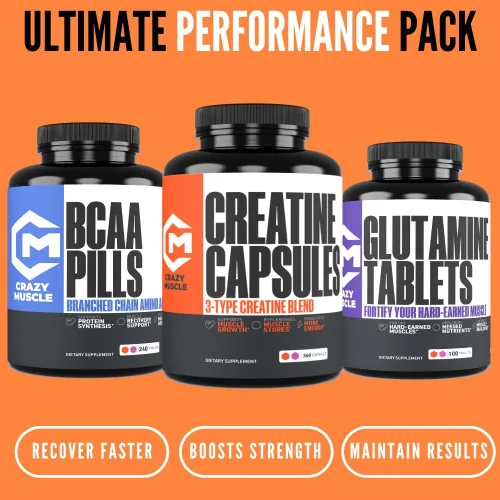 Miniatura 6 de Crazy Muscle Cápsulas de Creatina, 5g de Ganador de Masa a Granel Pre Entreno ThreeAtine Premium 3X, Alta Absorción Fácil de Tomar Monohidrato