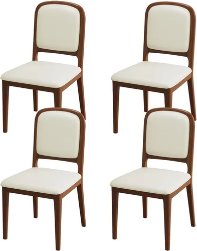 Miniatura 24 de Solid Wood Dining Room Chairs Minimalist,Kitchen Chairs with Soft Padded Back,Living Room Chair for Office Reading,Wood Frame,Armless Vanity