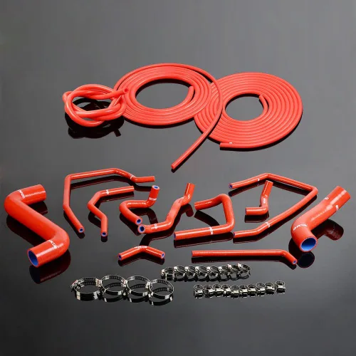 Miniatura 23 de G-PLUS Kit de abrazaderas de manguera de refrigerante de radiador de silicona compatible con Subaru Impreza WRX/STi GDA/GDB EJ207 2002-2007 negro