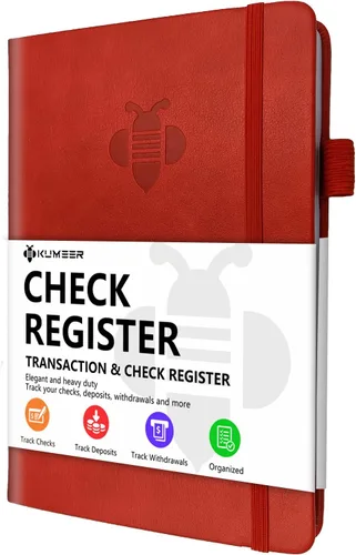 Registro de cheques - Registros de cheques elegantes para chequera personal con registros de cheques y transacciones, registro de chequera de tapa