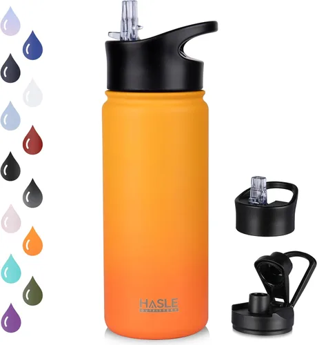 Miniatura 41 de HASLE OUTFITTERS Botella de agua aislada de 16 onzas para niños, botella de agua de acero inoxidable de doble pared al vacío, a prueba de fugas