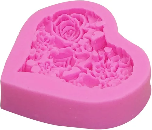 Miniatura 7 de Molde de jabón de silicona con corazón de rosa, flor de rosa, fondant, azúcar, chocolate, caramelo, pastel, regalo, día de San Valentín