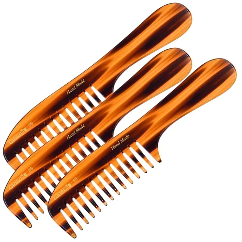 Giorgio Peine de dientes anchos G55 para desenredar el cabello mojado, peine para desenredar el cabello de grosor fino a medio, peines para el