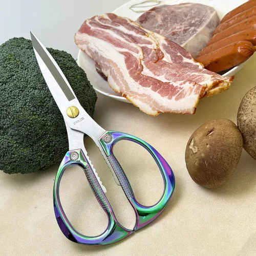 Miniatura 4 de Tijeras de cocina multiusos resistentes para alimentos, carne, aves de corral, verduras, hierbas Tijeras de cocina de 7.5 pulgadas de alta Colorido