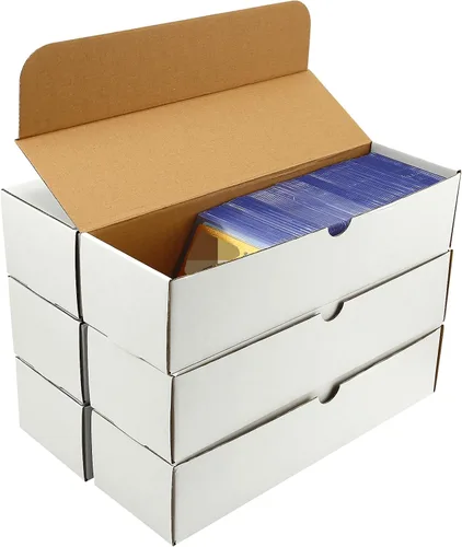 Caja de almacenamiento de tarjetas coleccionables, paquete de 6 cajas de cartón corrugado de 4800 unidades con almacenamiento y colección