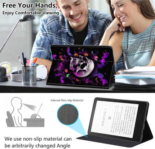Miniatura 6 de Funda para Kindle básico de 6 pulgadas (11.ª generación), múltiples ángulos, piel sintética, delgada, con función de encendido y apagado automático