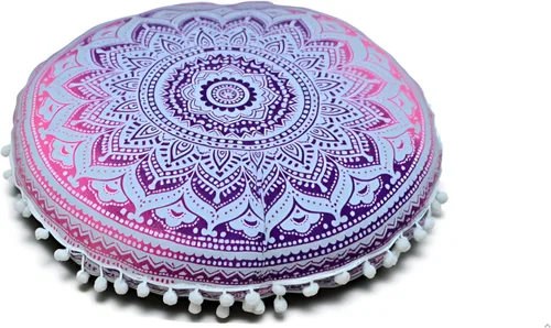 Miniatura 33 de CRAFT KALA Funda de Cojín Grande de Suelo Hippie Mandala Funda de Cojín de Meditación Funda de Puf Redondo Funda de Cojín Bohemia para el Suelo