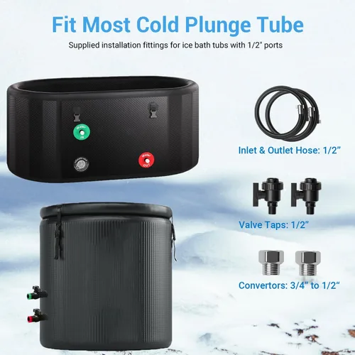 Miniatura 2 de Enfriador de inmersión en frío de 1 HP, sistema de filtración mejorado de purificación de 4 capas, enfriador de baño de hielo y calentador