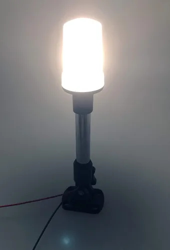 Miniatura 8 de Pactrade Marine Luces de navegación para barcos – Luz de popa blanca incandescente de 10.75 pulgadas (montaje en superficie, base plegable)