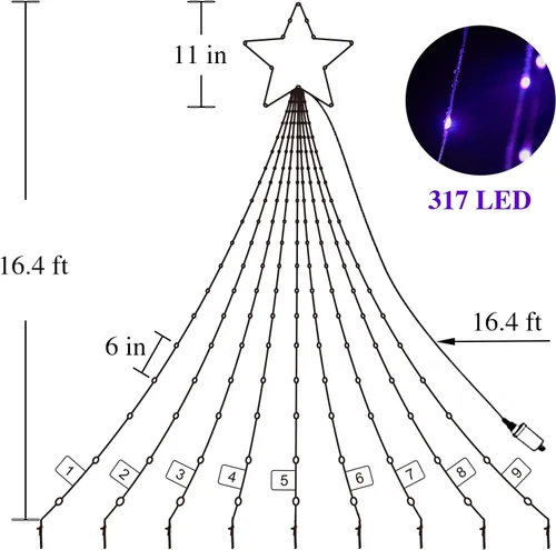 Miniatura 9 de FANCILLUMA Luces de Cadena de Estrella de 16.4 pies para Decoraciones de Navidad al Aire Libre, Control Remoto de Aplicación Inteligente RGB que