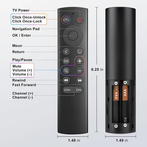 Miniatura 9 de Mando a distancia de repuesto para Apple TV 4K/HD (no Siri y control de voz)