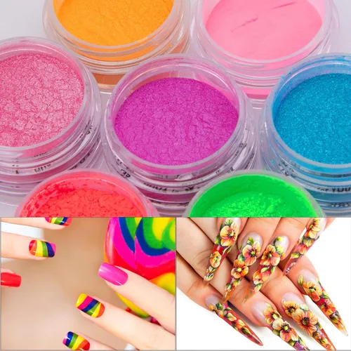 Miniatura 3 de Duufin 36 colores de pigmento de uñas en gel acrílico pigmentos coloridos luminosos iridiscentes con purpurina perlado de alto brillo halo en polvo