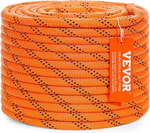 Miniatura 13 de VEVOR Cuerda de nailon trenzada, 3/16 pulgadas x 250 pies, 32 hebras, 720 LBS de resistencia a la rotura para exteriores, aparejo de árbol arborista