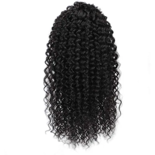 Miniatura 7 de Vigorous Extensión de Cola de Caballo con Cordón de 14 Pulgadas Afro Rizada Corta y Crespa para Mujeres Africanas Colas de Caballo Esponjosas