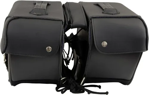 Miniatura 9 de Milwaukee Leather SH66901ZB - Alforjas medianas de PVC negro con 2 correas, colocación por encima, con ribetes reflectantes - Talla única