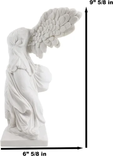 Miniatura 2 de Ebros - Estatua de la victoria de samotracia con alas grandes, 10.5 pulgadas de alto, figura de diosa griega romana Victoria, artefacto de ruina