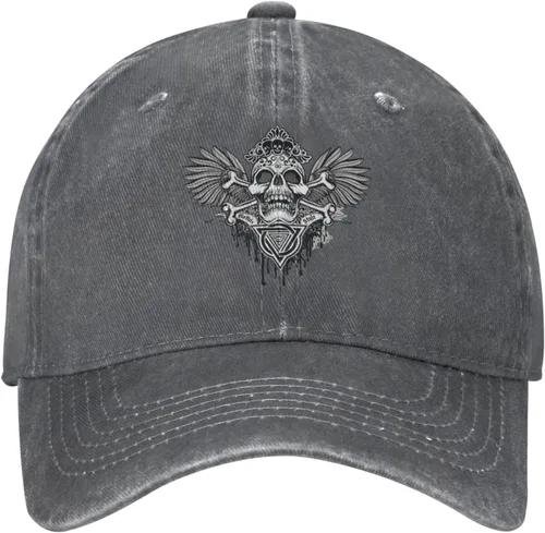Miniatura 2 de Cowboy Hat Trendy Hats for Man and Women Djustable Four Season Outdoor Baseball Cap of Hell Skull with Angel Deep Heather