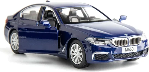 Miniatura 4 de RMZ City BMW M550i Modelo de coche 1:36 de aleación fundida, coche de juguete con fricción para niños pequeños, niños y niñas, regalo en negro